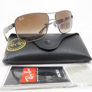 Ray-Ban RB 3516 004/13 59mm Gunmetal/Brown Gradient Pilot Unisex New Sunglasses.